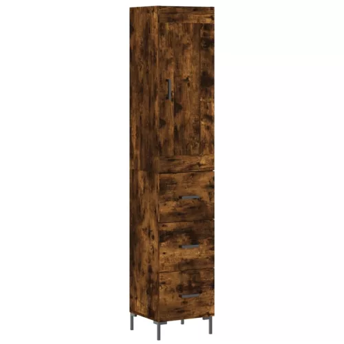  füstös tölgy színű szerelt fa magasszekrény 34,5x34x180 cm