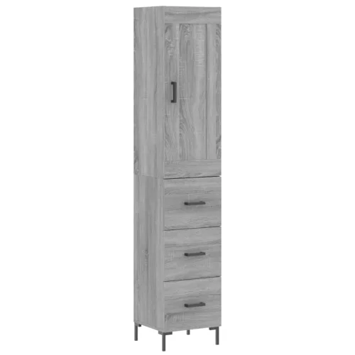  szürke sonoma szerelt fa magasszekrény 34,5 x 34 x 180 cm