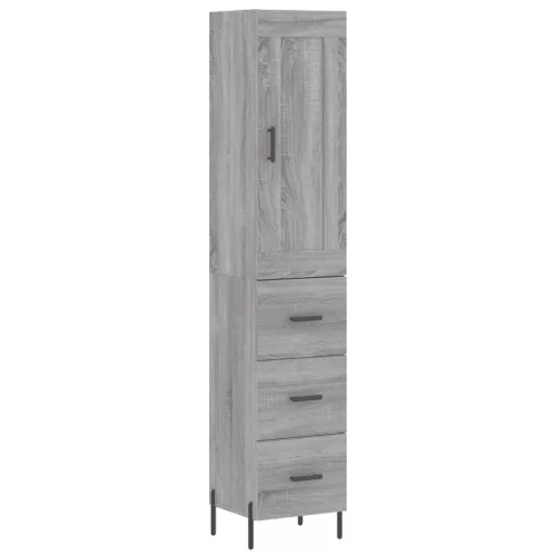  szürke sonoma szerelt fa magasszekrény 34,5 x 34 x 180 cm