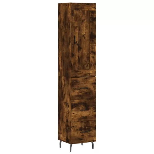  füstös tölgy színű szerelt fa magasszekrény 34,5x34x180 cm