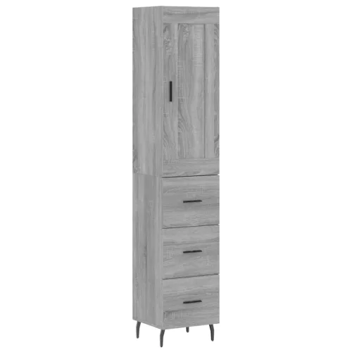  szürke sonoma szerelt fa magasszekrény 34,5 x 34 x 180 cm
