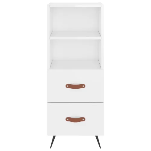  magasfényű fehér szerelt fa magasszekrény 34,5 x 34 x 180 cm