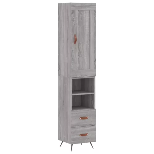  szürke sonoma szerelt fa magasszekrény 34,5 x 34 x 180 cm