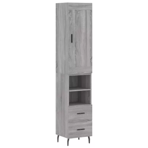  szürke sonoma szerelt fa magasszekrény 34,5 x 34 x 180 cm