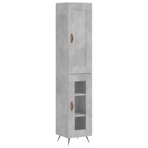  betonszürke szerelt fa magasszekrény 34,5x34x180 cm