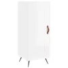  magasfényű fehér szerelt fa magasszekrény 34,5 x 34 x 180 cm