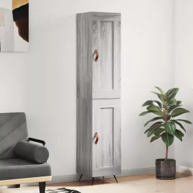  szürke sonoma szerelt fa magasszekrény 34,5 x 34 x 180 cm
