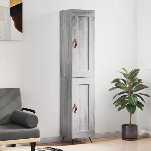  szürke sonoma szerelt fa magasszekrény 34,5 x 34 x 180 cm