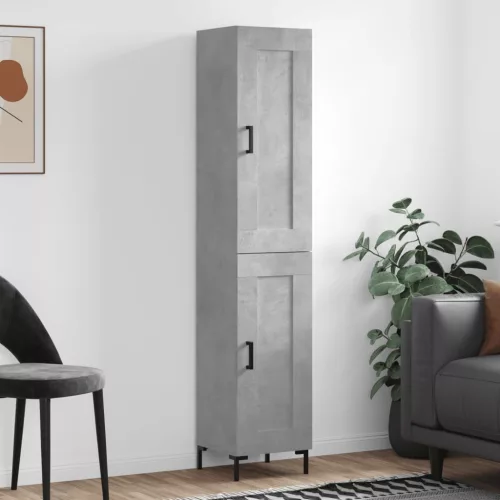  betonszürke szerelt fa magasszekrény 34,5x34x180 cm