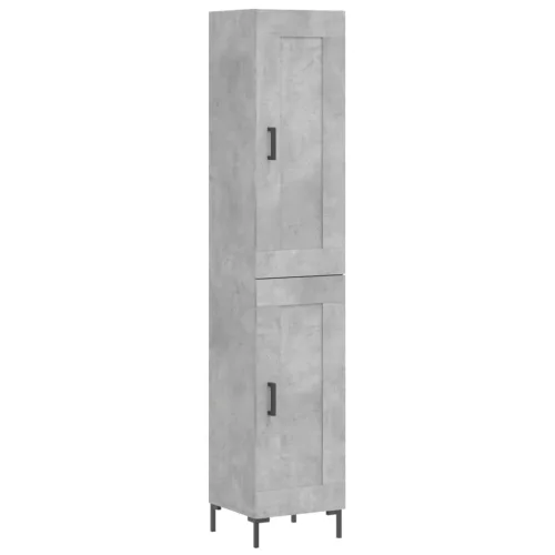  betonszürke szerelt fa magasszekrény 34,5x34x180 cm