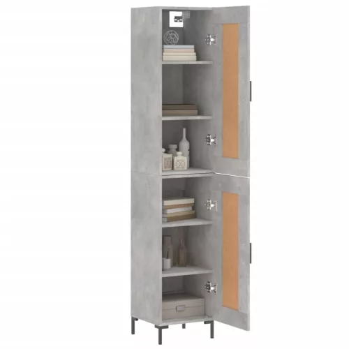  betonszürke szerelt fa magasszekrény 34,5x34x180 cm