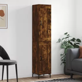    füstös tölgy színű szerelt fa magasszekrény 34,5x34x180 cm