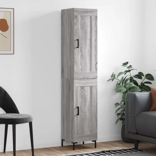 szürke sonoma szerelt fa magasszekrény 34,5 x 34 x 180 cm