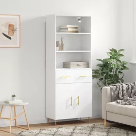  fehér szerelt fa magasszekrény 69,5 x 34 x 180 cm