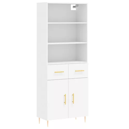  fehér szerelt fa magasszekrény 69,5 x 34 x 180 cm