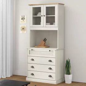  VIGO fehér tömör fenyőfa magasszekrény 80x40x176 cm