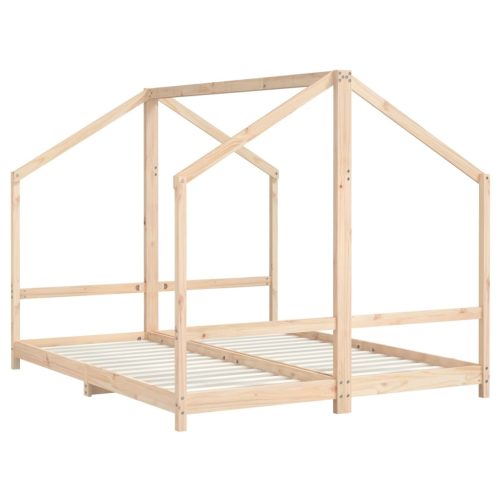  tömör fenyőfa gyerekágykeret 2 x (80 x 200) cm