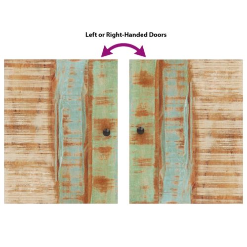  4 részes tömör újrahasznosított fa fürdőszobai bútorszett