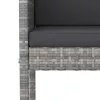  5 részes szürke polyrattan kerti bárszett párnákkal
