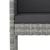  7 részes szürke polyrattan kerti bárszett párnákkal