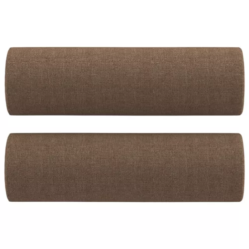  2 személyes barna szövet kanapé díszpárnákkal 120 cm
