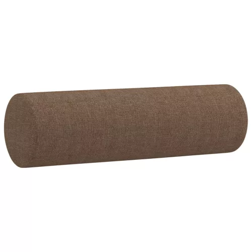  2 személyes barna szövet kanapé díszpárnákkal 120 cm