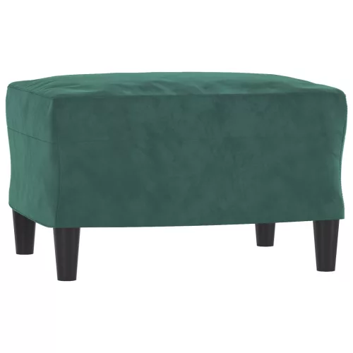  sötétzöld bársony kanapéfotel lábtartóval 60 cm