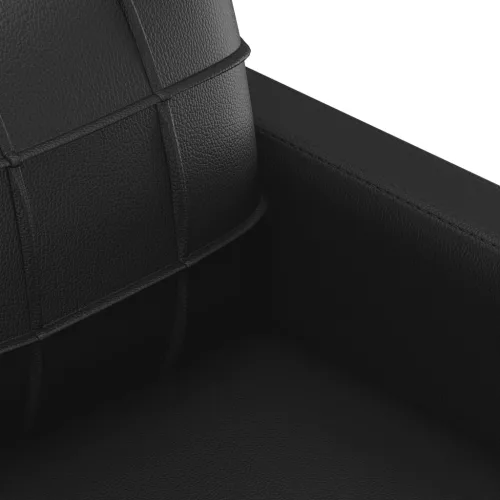  3 részes fekete műbőr ülőgarnitúra párnákkal