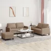  3 részes kávészínű műbőr ülőgarnitúra párnákkal