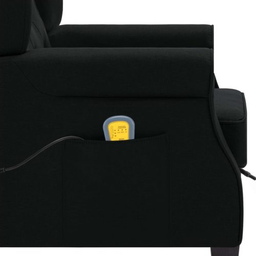  fekete szövet masszázsfotel lábtartóval