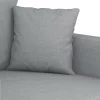  3 részes világosszürke szövet ülőgarnitúra párnákkal
