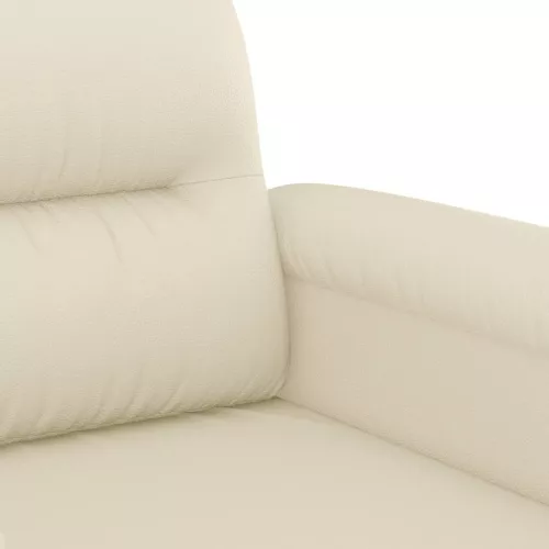  3 részes krémszínű műbőr ülőgarnitúra párnákkal