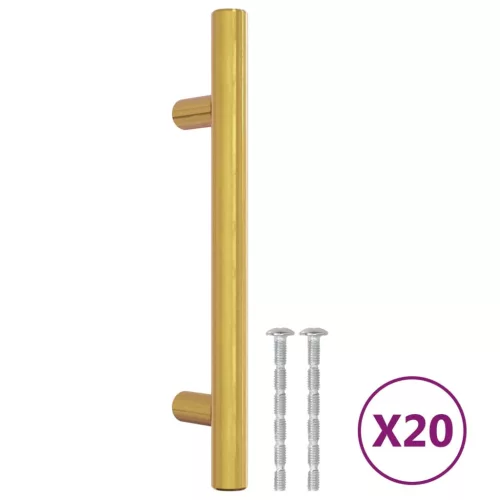  20 db aranyszínű rozsdamentes acél szekrényfogantyú 96 mm