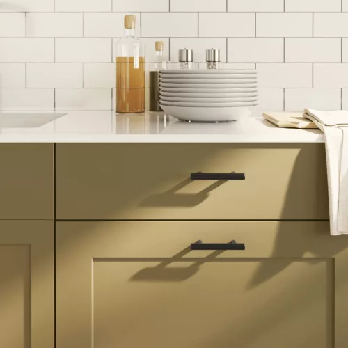  20 db fekete rozsdamentes acél szekrényfogantyú 64 mm