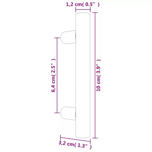  20 db fekete rozsdamentes acél szekrényfogantyú 64 mm
