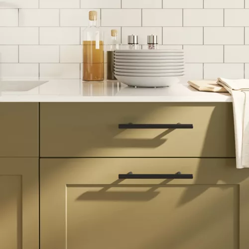  20 db fekete rozsdamentes acél szekrényfogantyú 128 mm