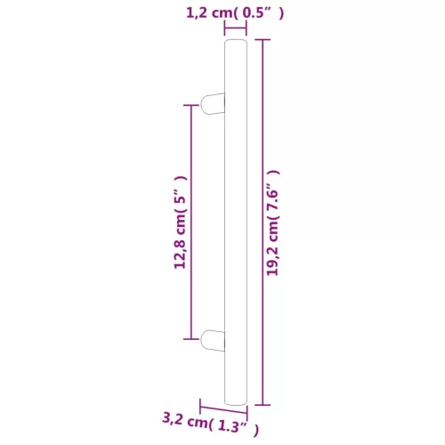  20 db fekete rozsdamentes acél szekrényfogantyú 128 mm