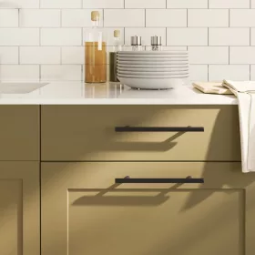  20 db fekete rozsdamentes acél szekrényfogantyú 160 mm