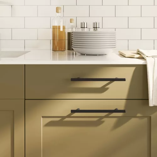  20 db fekete rozsdamentes acél szekrényfogantyú 160 mm