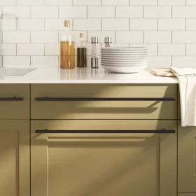  20 db fekete rozsdamentes acél szekrényfogantyú 480 mm