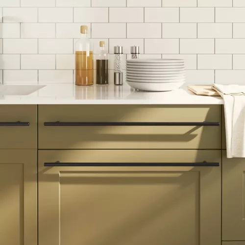  20 db fekete rozsdamentes acél szekrényfogantyú 480 mm