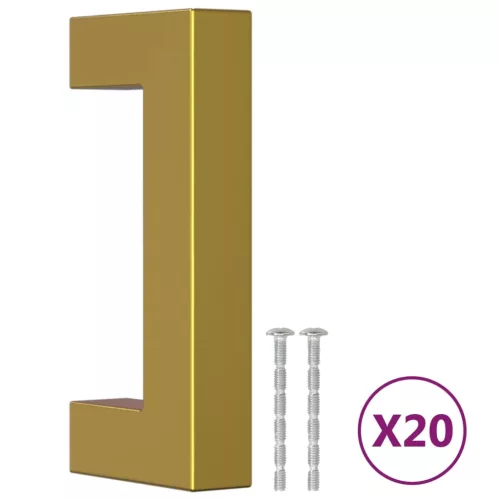  20 db aranyszínű rozsdamentes acél szekrényfogantyú 64 mm