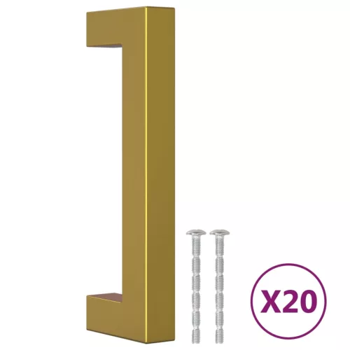  20 db aranyszínű rozsdamentes acél szekrényfogantyú 96 mm