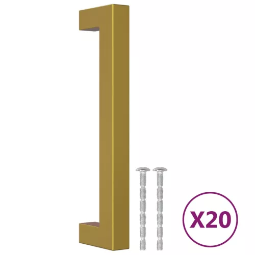  20 db aranyszínű rozsdamentes acél szekrényfogantyú 128 mm