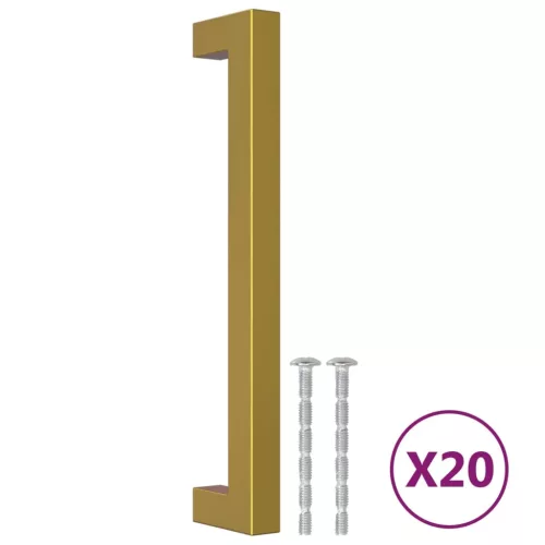  20 db aranyszínű rozsdamentes acél szekrényfogantyú 160 mm