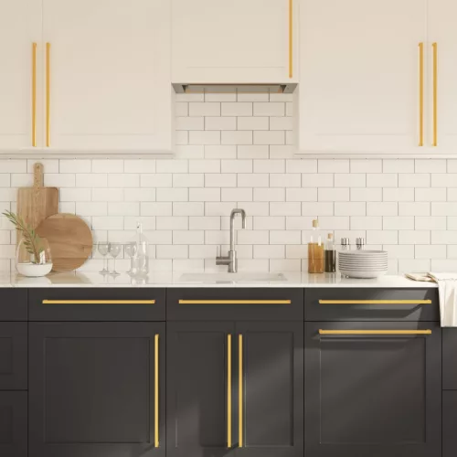  20 db aranyszínű rozsdamentes acél szekrényfogantyú 480 mm