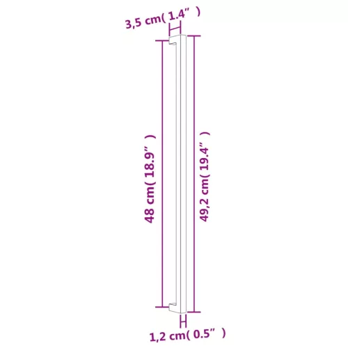  20 db aranyszínű rozsdamentes acél szekrényfogantyú 480 mm