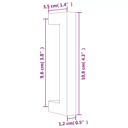  20 db fekete rozsdamentes acél szekrényfogantyú 96 mm