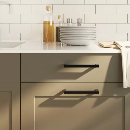  20 db fekete rozsdamentes acél szekrényfogantyú 128 mm