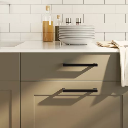  20 db fekete rozsdamentes acél szekrényfogantyú 160 mm